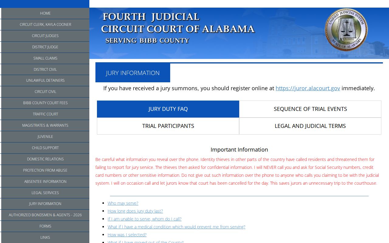 Bibb County court docket courthouse parking and entry information