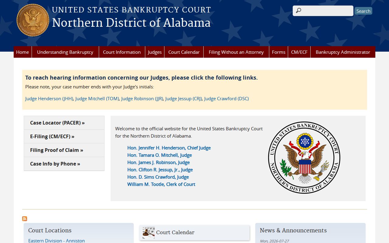 West Blocton court docket federal bankruptcy boundary