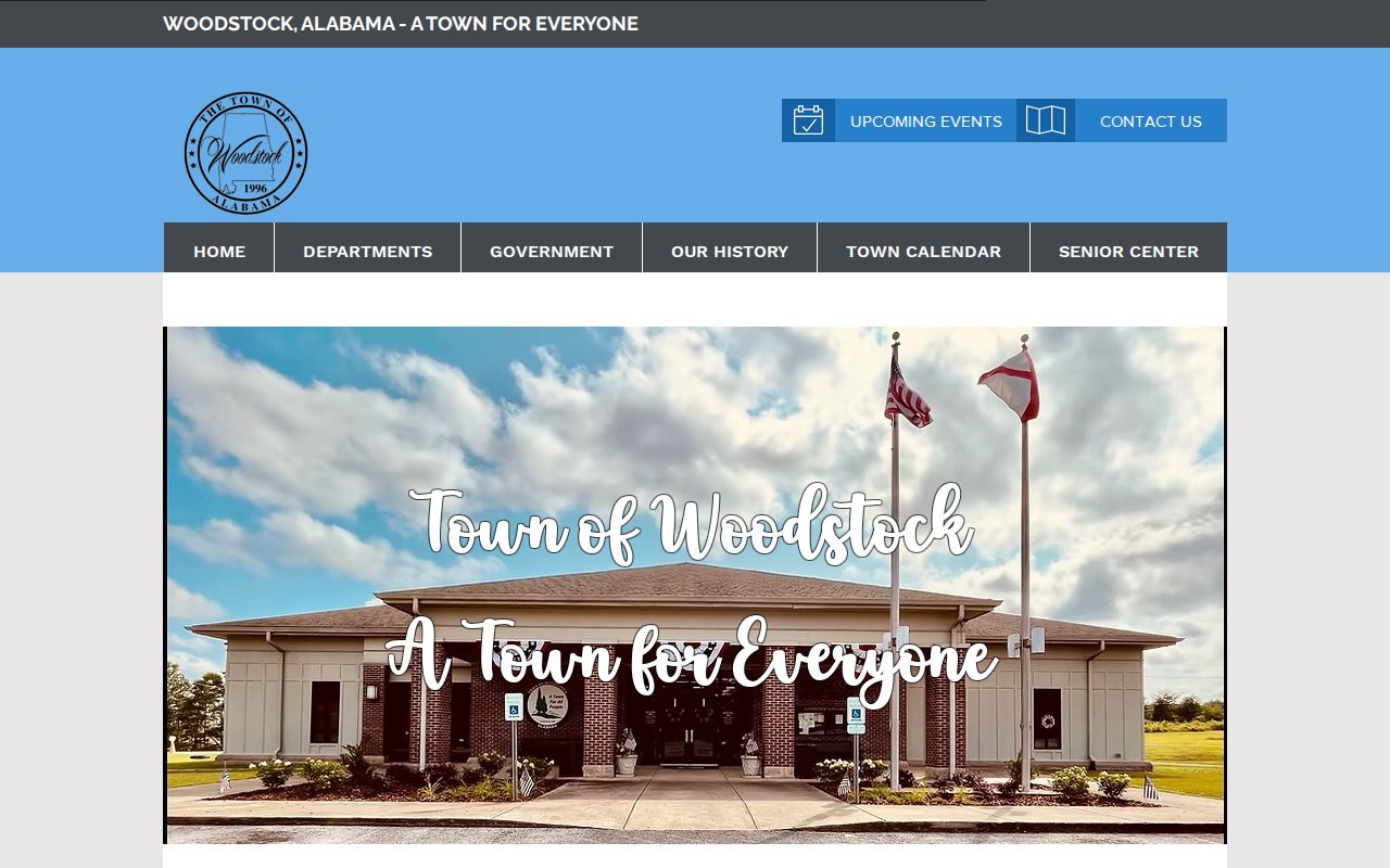 Town of Woodstock homepage for Woodstock court docket context